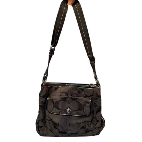 Coach Signature Black Canvas Crossbody - Picture 1 of 1